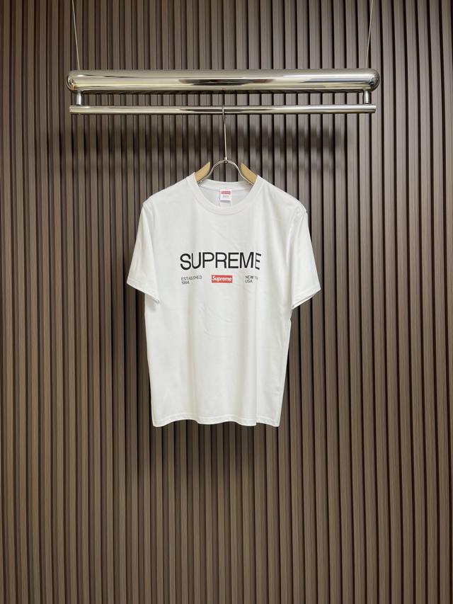 supreme week 1 est. 1994 tee 字母印花直筒圆领套头短袖t恤男女同款采用260克精梳棉双纱 从面料到辅料全部三标齐全跟足zp 进口松井