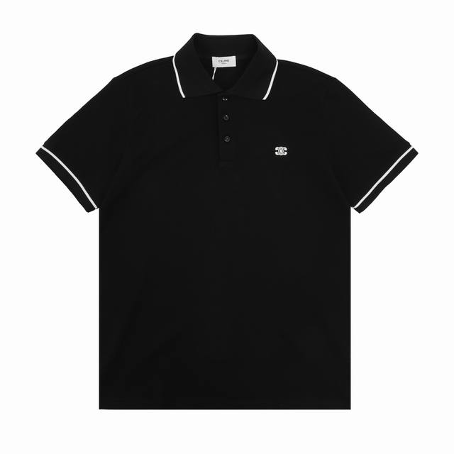 CELINE 赛琳 凯旋门小标刺绣短袖POLO衫 size：S-L