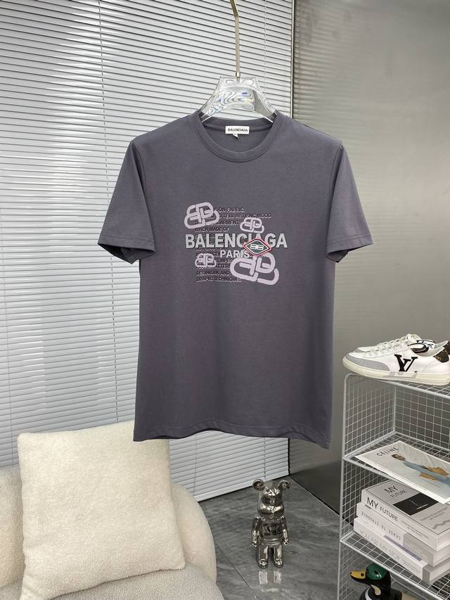 Balenciaga巴黎世家 2024ss春夏高品质丝光棉短袖T恤 M-6XL可穿至230斤 顶级原单品质，当下最新工艺要求，顶级订单要求车线做工，超级好搭配，