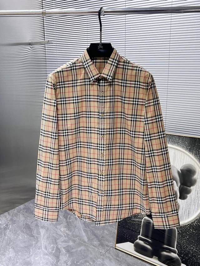 巴宝莉 Burberry 2024ss新款长袖 衬衫 衬衣，高端版本！专柜定制面料 透气舒适度高，细节无可挑剔，品牌元素设计理念，体现高品质。手感细腻柔软！呈现