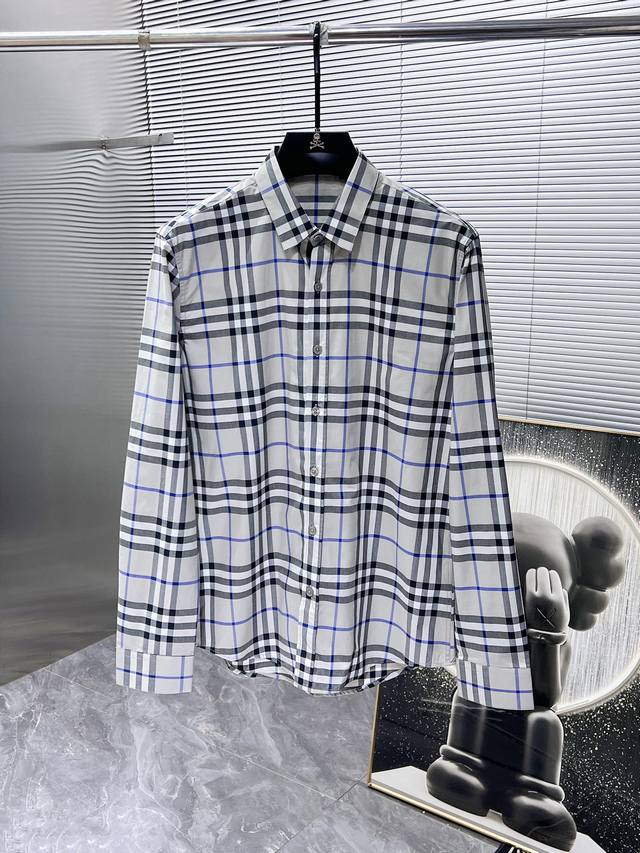 巴宝莉 Burberry 2024ss新款长袖 衬衫 衬衣，高端版本！专柜定制面料 透气舒适度高，细节无可挑剔，品牌元素设计理念，体现高品质。手感细腻柔软！呈现