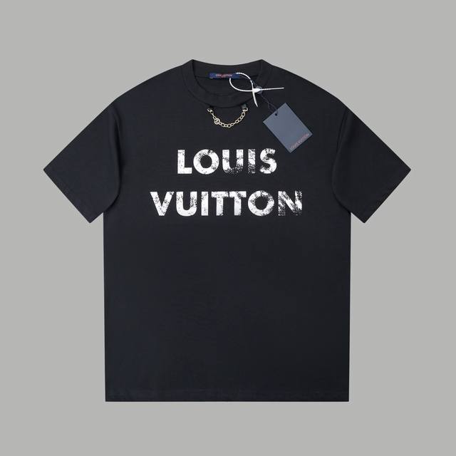 高品质 LOUIS VUITTON 路易威登 24FW 链条斜经典logo理石纹路印花短袖T恤 24FW时装秀的曙目风采。三标齐全 采用高克重克重纯棉面料！手感