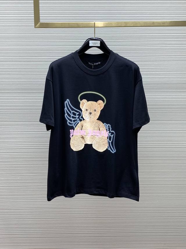 Palm Angels 棕榈天使，2024SS夏季新品，专柜同步有售，原单狠货，时尚休闲短袖T恤，采用进口120支欧棉透气面料，顶级印花工艺字母图案logo，三