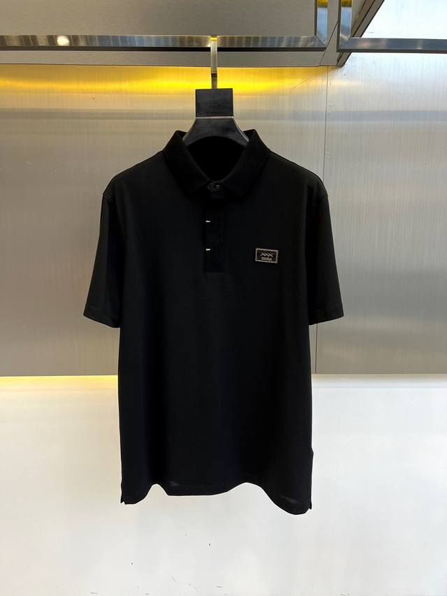 Zegna杰尼亚、2024新品男士商务休闲翻领polo shirt。六角珠地蜂窝珠地。本店主推了八年的经典大珠地面料，专柜60%以上的POLO衫都是此款面料。今