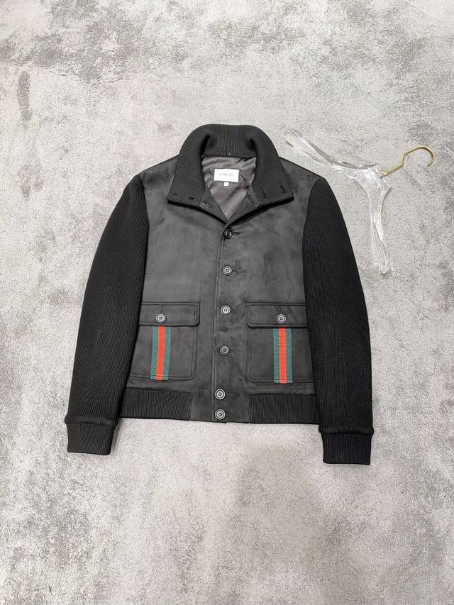 品牌：GUCCI 材质：进口山羊皮+针织 尺码：48-56 特殊尺码定制