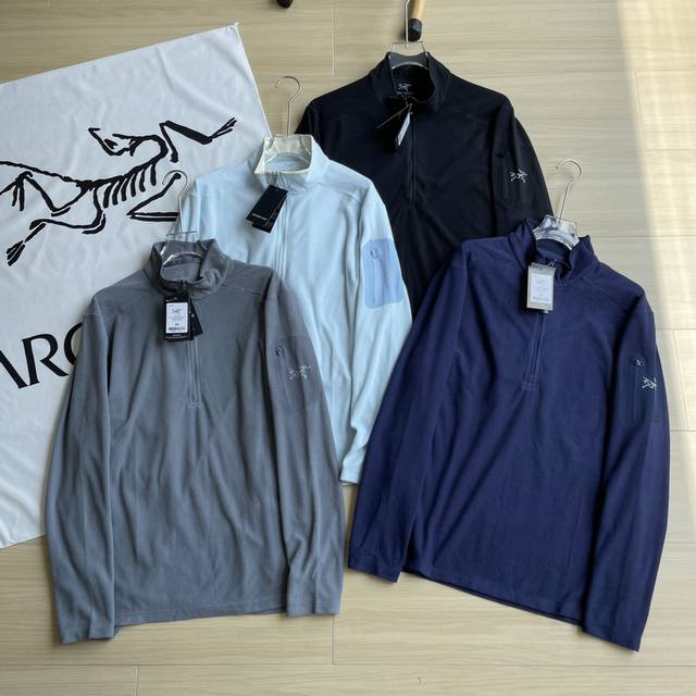 跑量款强推ARCTERYX 始祖鸟四色男女超舒适保温户外小立领半拉链登山服外套上衣 内搭休闲保暖合身不紧身，宽松不松垮，纤秾合度，舒适不勒！ 恰如其分的科学立体