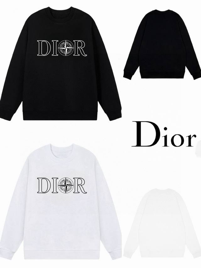 Dior 迪奥 联名石头岛卫衣 400克 ：白色 黑色 ：XS-L