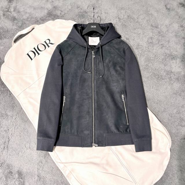 品牌：Dior 材质：进口山羊皮拼接针织 尺码：48-56 特殊尺码定制