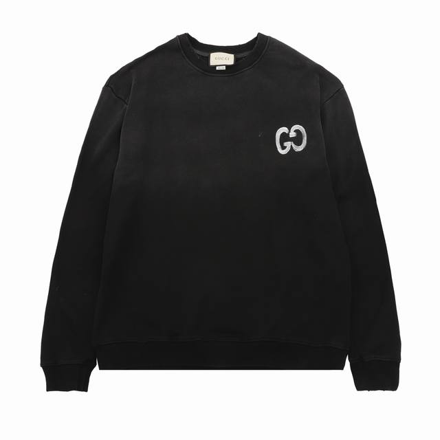 GUCCI 古奇 水洗手绘字母圆领卫衣 size：S-L