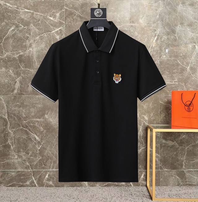 KENZO 2024# EA夏季新款短袖T恤polo，客供定制珠地面料，简单时尚款，超级好看！简单大方的款式！满满的高级感，四季可穿。 size：L-3xl