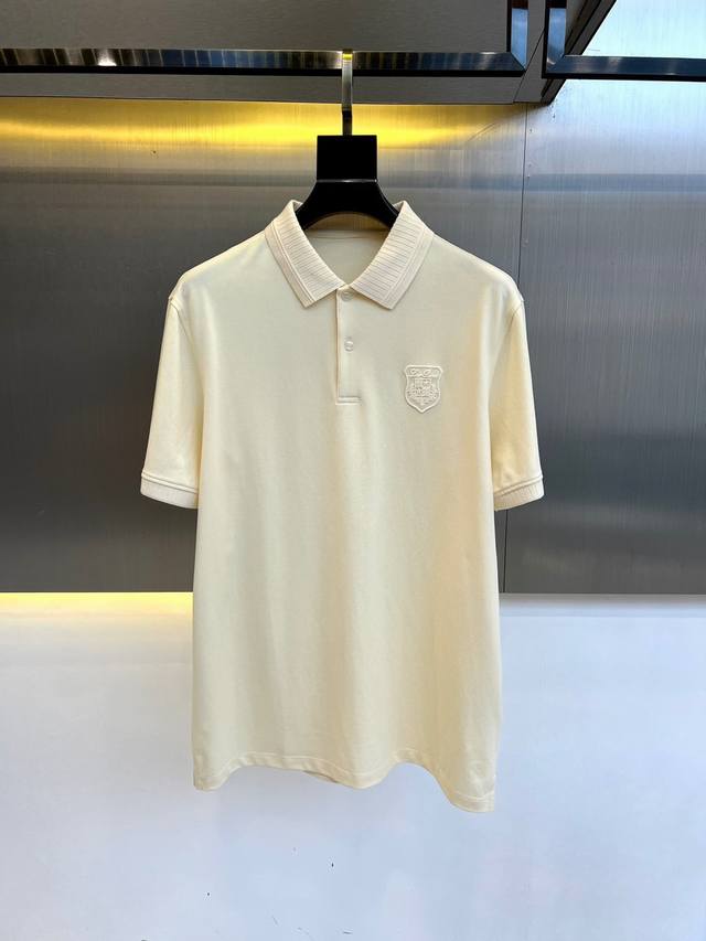 Loro Piana-lp 意大利奢侈品牌2024ss春夏新品 ，男士商务休闲纯色翻领短袖polo衫，客供进口100%珠地棉面料，甄选上等长绒棉花原料，面料属性