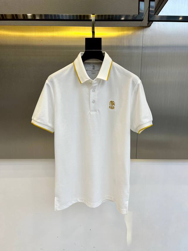 BC-brunello cucinelli，24FW新品发售商务休闲男士短袖polo衫，采用 液氨双面竖条提花爆款面料！独家定织面料！面料棉感十足，上身超级舒服