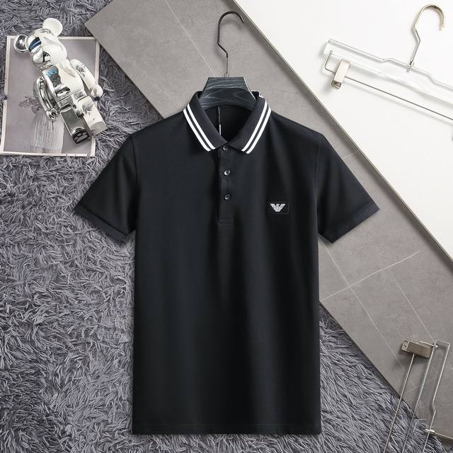 阿玛尼丝光珠地Polo，码数 :L-3XL，码数偏小，L穿100-120斤，XL穿120-140斤，XXL穿140-160斤，3XL穿160-180斤。