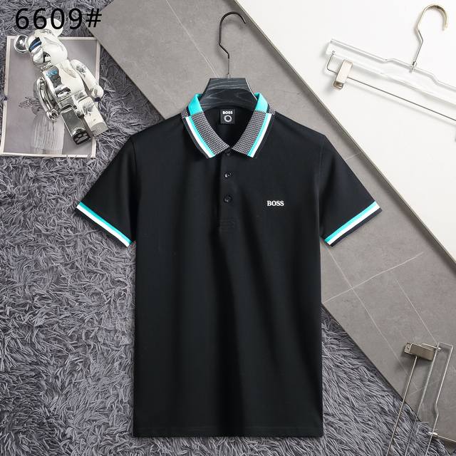 BOSS丝光珠地POLO，码数 :L-3XL，码数偏小，L穿100-120斤，XL穿120-140斤，XXL穿140-160斤，3XL穿160-180斤。