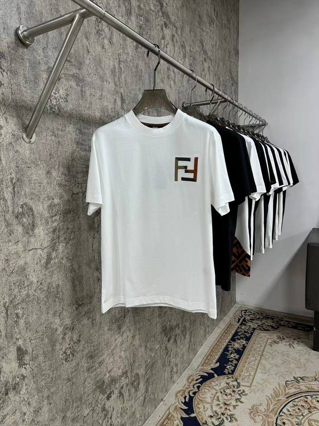 上新 24ss F家 爆款短袖来袭 定制环保logo 经典百搭 面料精选新疆长绒棉 码数S-XXL 小微阔