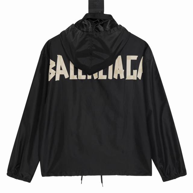 纯原 款号：AB023 上新 BALENCIAGA丨巴黎世家 24FW 胶带隐藏帽子夹克冲锋衣外套 面料采用特殊定制纳米级防风防水面料 帽子可收纳隐藏于领口 印