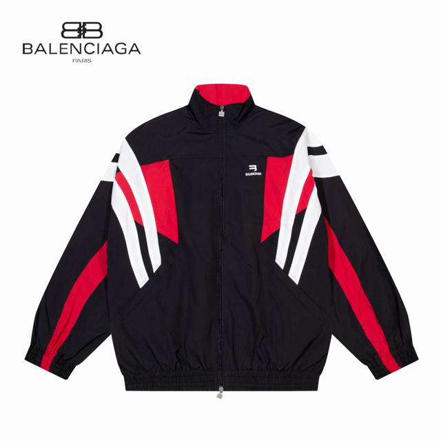 纯原 款号：AB025 上新 BALENCIAGA丨23FW 巴黎世家 拼色条纹校服外套 宽松版型 杨紫同款 走秀爆款单品 专柜同步上新 面料采用原版高弹聚纤科 - 点击图像关闭