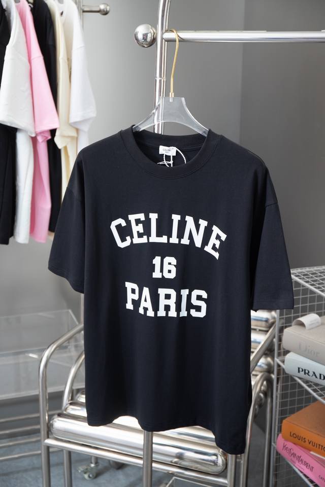 高品质 CELINE 24夏季新款系列 简约字母logo印花，官网同步，专柜纯棉面料！贴肤舒适，耐看又好穿，经典简约logo设计，原厂工艺一丝不苟，定制2 G