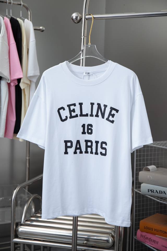 高品质 CELINE 24夏季新款系列 简约字母logo印花，官网同步，专柜纯棉面料！贴肤舒适，耐看又好穿，经典简约logo设计，原厂工艺一丝不苟，定制2 G