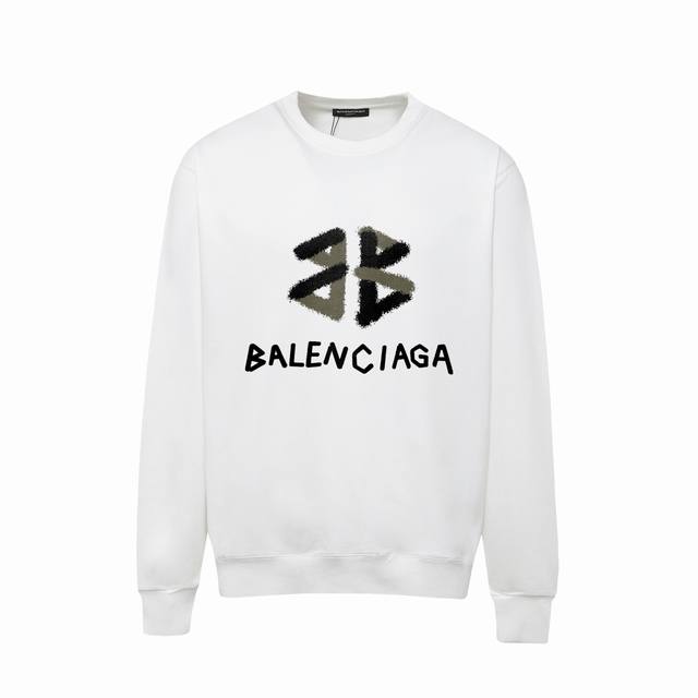 741# ，Balenciaga巴黎世家印花圆领毛圈卫衣 1:1对版面料400克毛圈高克重百分百纯棉 提前做过预缩水1×1双纱洗一辈子都不会变形的 男女同款 官