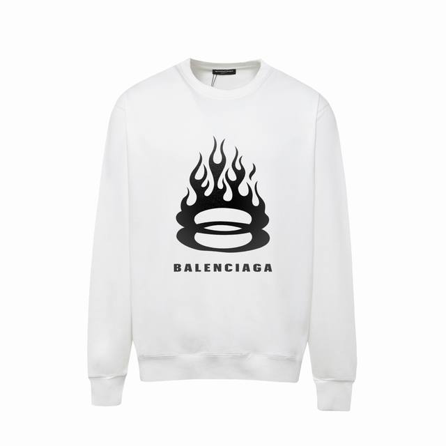 738# ，Balenciaga巴黎世家印花圆领毛圈卫衣 1:1对版面料400克毛圈高克重百分百纯棉 提前做过预缩水1×1双纱洗一辈子都不会变形的 男女同款 官