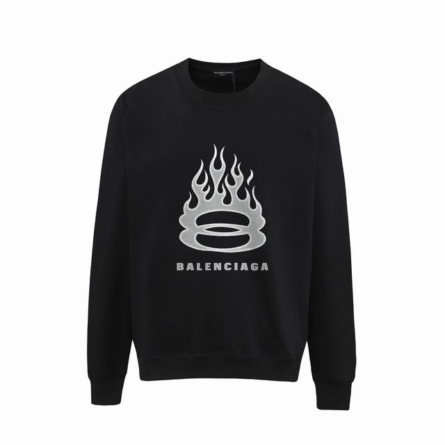 738# ，Balenciaga巴黎世家印花圆领毛圈卫衣 1:1对版面料400克毛圈高克重百分百纯棉 提前做过预缩水1×1双纱洗一辈子都不会变形的 男女同款 官