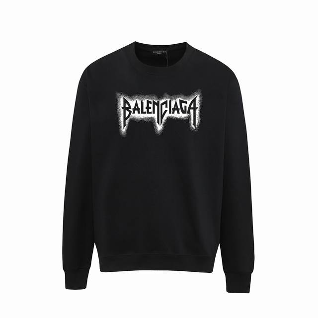 7140# ，Balenciaga巴黎世家印花圆领毛圈卫衣 1:1对版面料400克毛圈高克重百分百纯棉 提前做过预缩水1×1双纱洗一辈子都不会变形的 男女同款