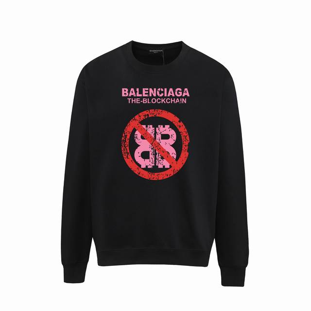 7137# ，Balenciaga巴黎世家印花圆领毛圈卫衣 1:1对版面料400克毛圈高克重百分百纯棉 提前做过预缩水1×1双纱洗一辈子都不会变形的 男女同款