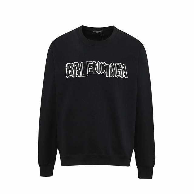 7120# ，Balenciaga巴黎世家印花圆领毛圈卫衣 1:1对版面料400克毛圈高克重百分百纯棉 提前做过预缩水1×1双纱洗一辈子都不会变形的 男女同款