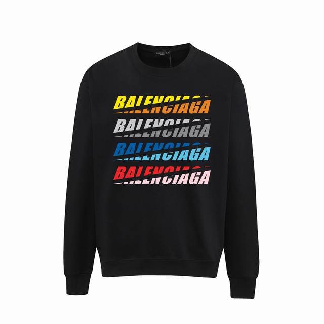 7135# ，Balenciaga巴黎世家印花圆领毛圈卫衣 1:1对版面料400克毛圈高克重百分百纯棉 提前做过预缩水1×1双纱洗一辈子都不会变形的 男女同款