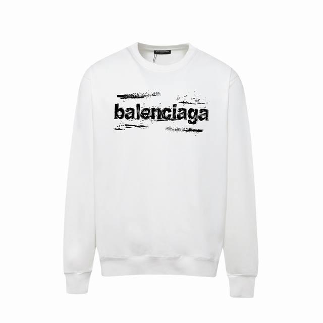 7130# ，Balenciaga巴黎世家印花圆领毛圈卫衣 1:1对版面料400克毛圈高克重百分百纯棉 提前做过预缩水1×1双纱洗一辈子都不会变形的 男女同款