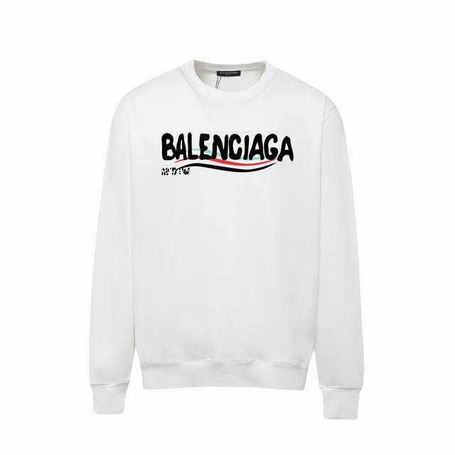 7126# ，Balenciaga巴黎世家印花圆领毛圈卫衣 1:1对版面料400克毛圈高克重百分百纯棉 提前做过预缩水1×1双纱洗一辈子都不会变形的 男女同款