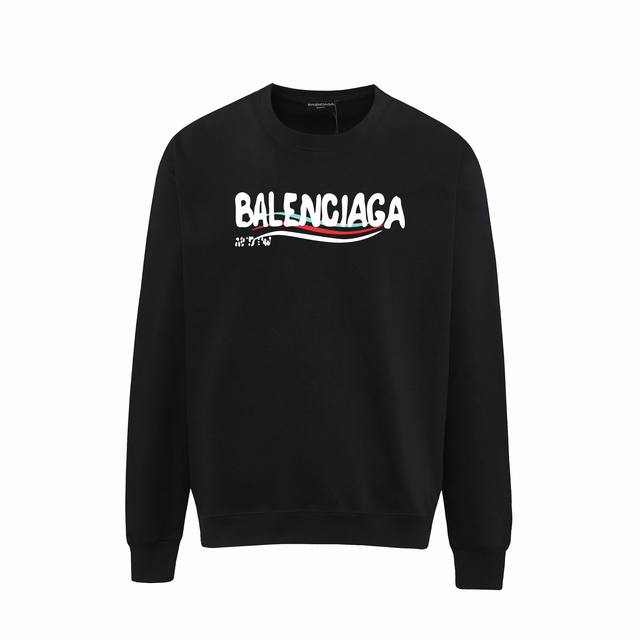 7126# ，Balenciaga巴黎世家印花圆领毛圈卫衣 1:1对版面料400克毛圈高克重百分百纯棉 提前做过预缩水1×1双纱洗一辈子都不会变形的 男女同款