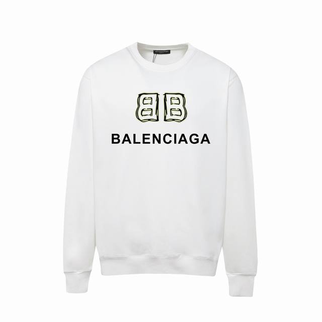 7123# ，Balenciaga巴黎世家印花圆领毛圈卫衣 1:1对版面料400克毛圈高克重百分百纯棉 提前做过预缩水1×1双纱洗一辈子都不会变形的 男女同款