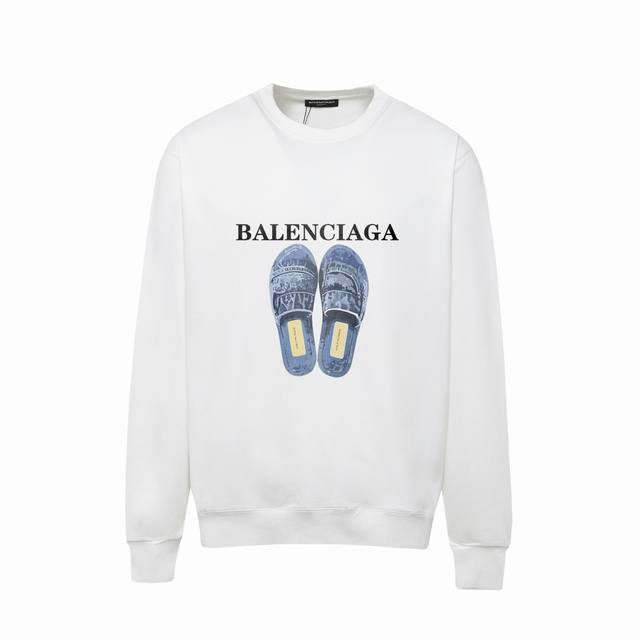 747# ，Balenciaga巴黎世家印花圆领毛圈卫衣 1:1对版面料400克毛圈高克重百分百纯棉 提前做过预缩水1×1双纱洗一辈子都不会变形的 男女同款 官