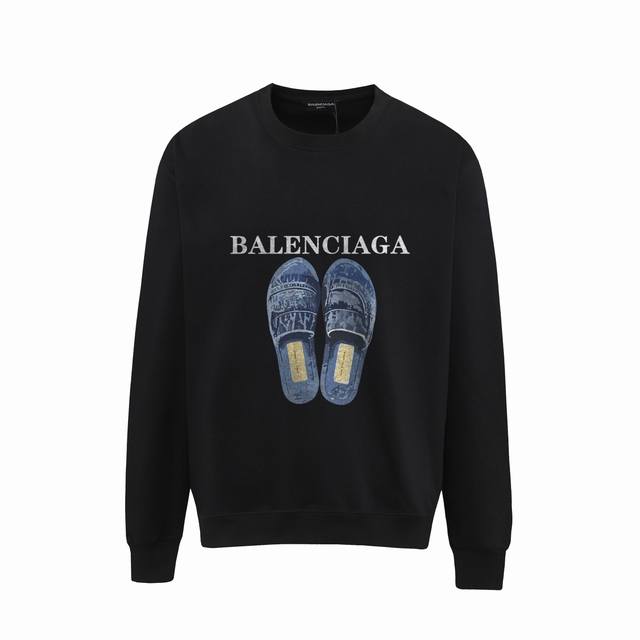 747# ，Balenciaga巴黎世家印花圆领毛圈卫衣 1:1对版面料400克毛圈高克重百分百纯棉 提前做过预缩水1×1双纱洗一辈子都不会变形的 男女同款 官