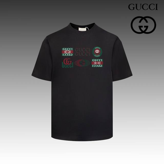 高版本 古驰 GUCCI 2024春夏季新款 搭配重工高端数码个性LOGO印花，做工细致完美 高端定制，采用230克双面定制面料，版型设计前卫时尚，上身有型，非