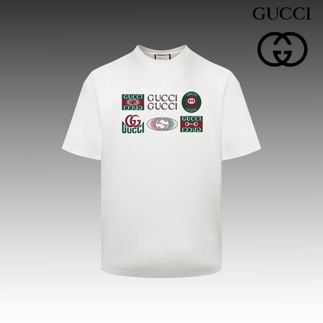 高版本 古驰 GUCCI 2024春夏季新款 搭配重工高端数码个性LOGO印花，做工细致完美 高端定制，采用230克双面定制面料，版型设计前卫时尚，上身有型，非