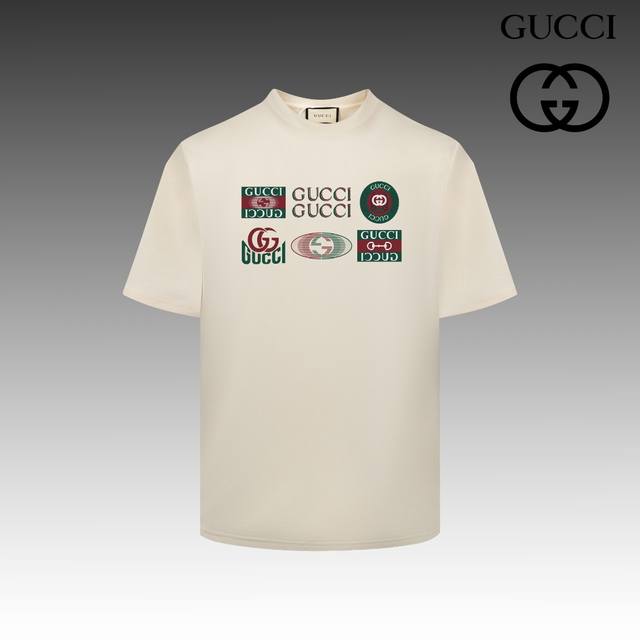 高版本 古驰 GUCCI 2024春夏季新款 搭配重工高端数码个性LOGO印花，做工细致完美 高端定制，采用230克双面定制面料，版型设计前卫时尚，上身有型，非