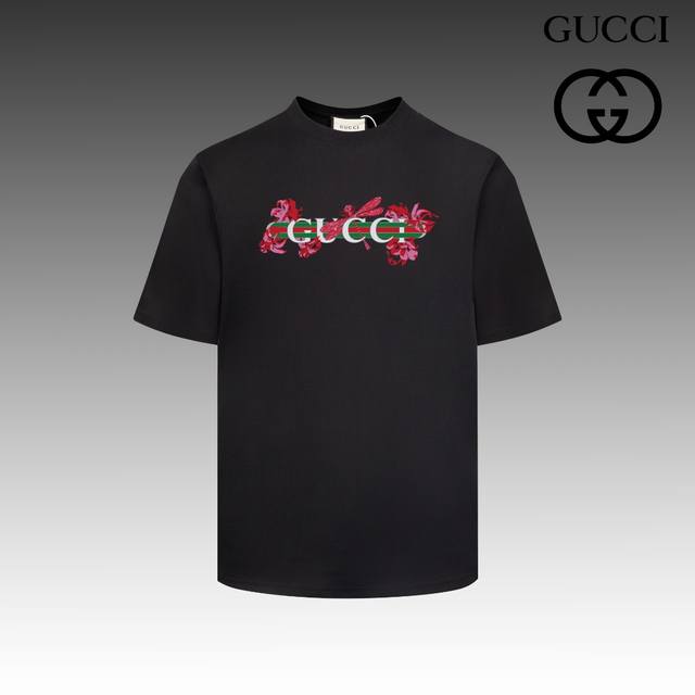 高版本 古驰 GUCCI 2024春夏季新款 搭配重工高端数码个性LOGO印花，做工细致完美 高端定制，采用230克双面定制面料，版型设计前卫时尚，上身有型，非