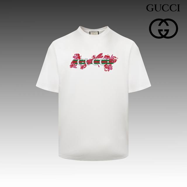 高版本 古驰 GUCCI 2024春夏季新款 搭配重工高端数码个性LOGO印花，做工细致完美 高端定制，采用230克双面定制面料，版型设计前卫时尚，上身有型，非