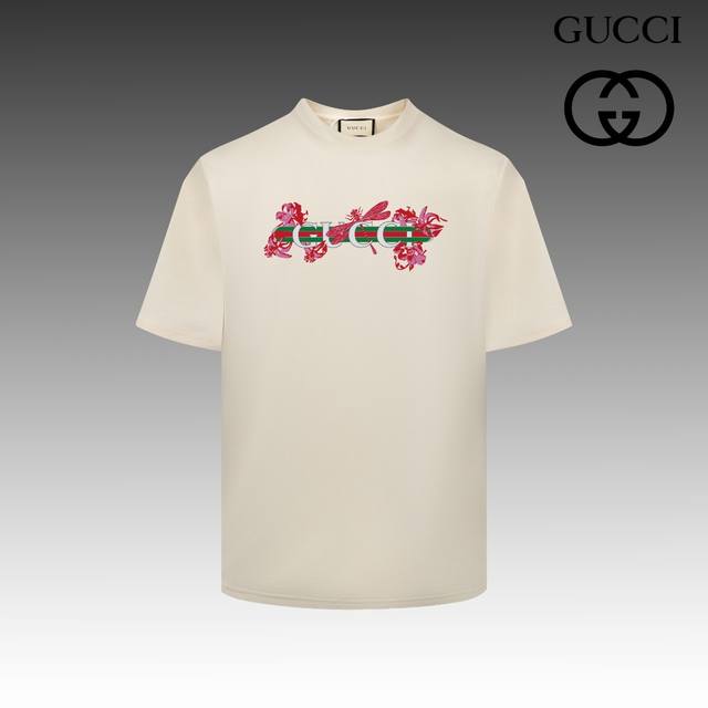 高版本 古驰 GUCCI 2024春夏季新款 搭配重工高端数码个性LOGO印花，做工细致完美 高端定制，采用230克双面定制面料，版型设计前卫时尚，上身有型，非