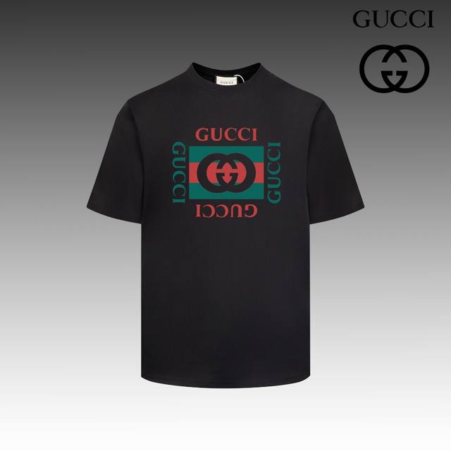 高版本 古驰 GUCCI 2024春夏季新款 搭配重工高端数码个性LOGO印花，做工细致完美 高端定制，采用230克双面定制面料，版型设计前卫时尚，上身有型，非