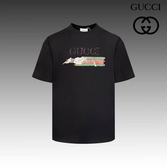 高版本 古驰 GUCCI 2024春夏季新款 搭配重工高端数码个性LOGO印花，做工细致完美 高端定制，采用230克双面定制面料，版型设计前卫时尚，上身有型，非