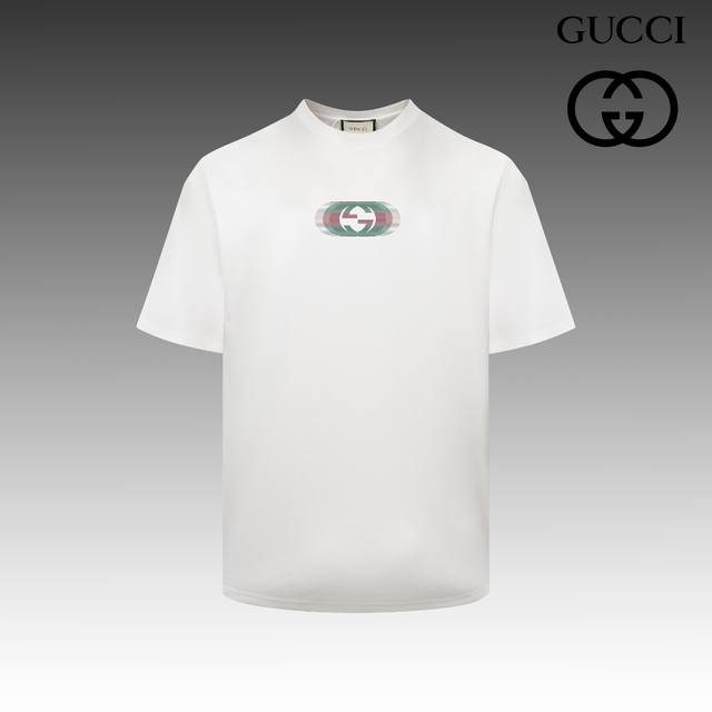 高版本 古驰 GUCCI 2024春夏季新款 搭配重工高端数码个性LOGO印花，做工细致完美 高端定制，采用230克双面定制面料，版型设计前卫时尚，上身有型，非