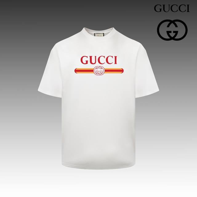 高版本 古驰 GUCCI 2024春夏季新款 搭配重工高端数码个性LOGO印花，做工细致完美 高端定制，采用230克双面定制面料，版型设计前卫时尚，上身有型，非