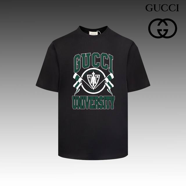 高版本 古驰 GUCCI 2024春夏季新款 搭配重工高端数码个性LOGO印花，做工细致完美 高端定制，采用230克双面定制面料，版型设计前卫时尚，上身有型，非