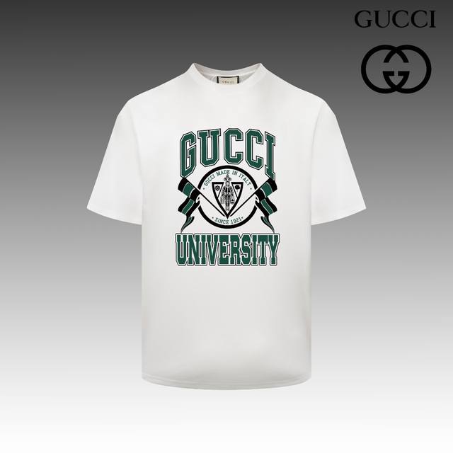 高版本 古驰 GUCCI 2024春夏季新款 搭配重工高端数码个性LOGO印花，做工细致完美 高端定制，采用230克双面定制面料，版型设计前卫时尚，上身有型，非