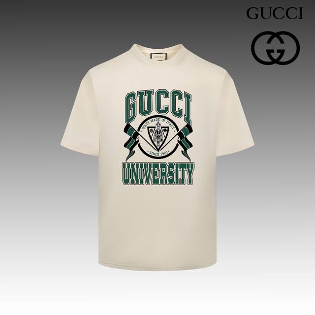 高版本 古驰 GUCCI 2024春夏季新款 搭配重工高端数码个性LOGO印花，做工细致完美 高端定制，采用230克双面定制面料，版型设计前卫时尚，上身有型，非