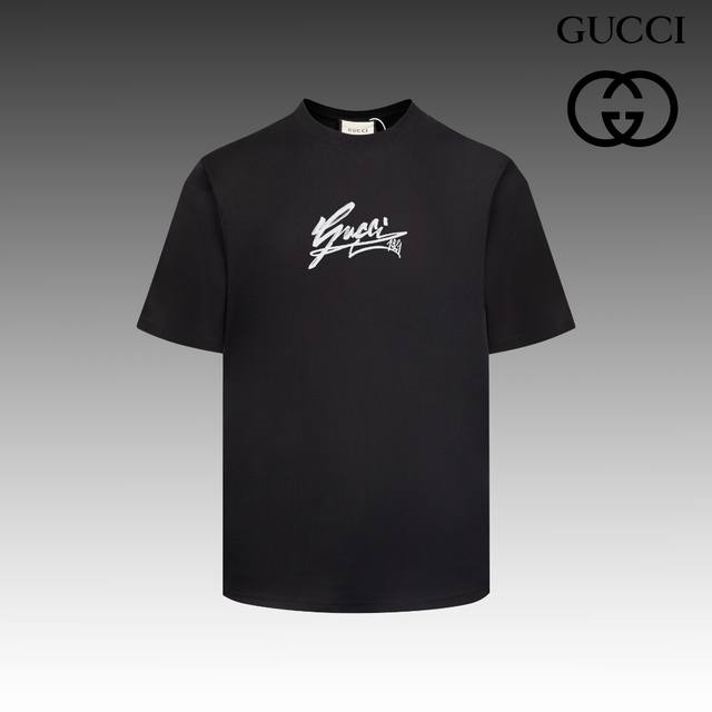 高版本 古驰 GUCCI 2024春夏季新款 搭配重工高端数码个性LOGO印花，做工细致完美 高端定制，采用230克双面定制面料，版型设计前卫时尚，上身有型，非